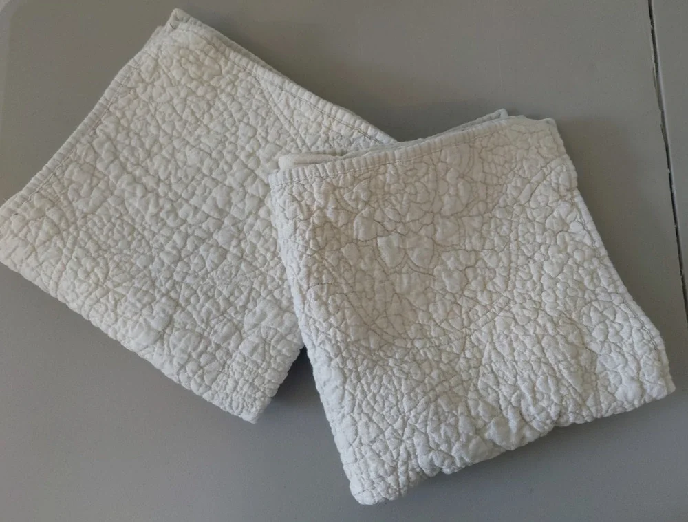 Pottery Barn Linen Washed Pillow Shams 26X26 Flax Taupe Set Of 2 NEW Oatmeal